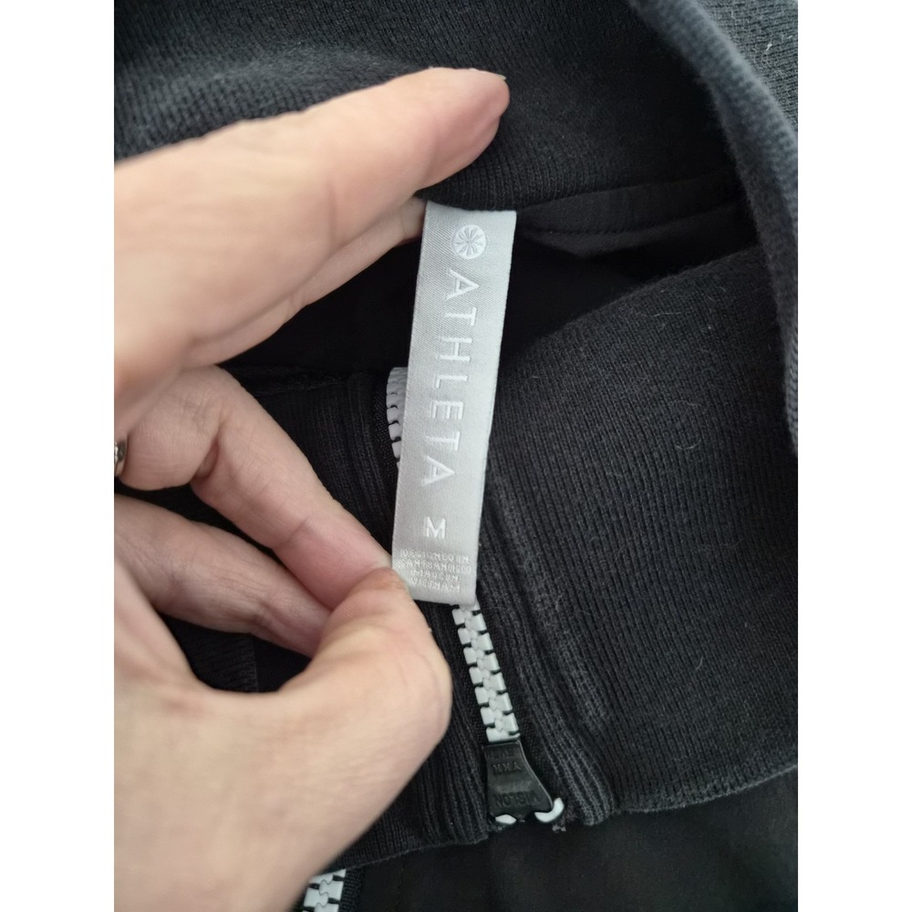 ATHLETA Brooklyn Track Bomber Womens Size Med Black Casual Comfy Sporty - Picture 6 of 7